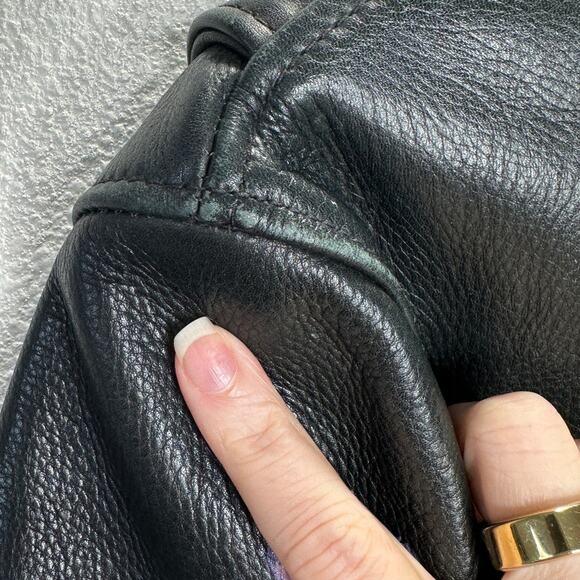 Libertine Hand-Painted Floral Skull Black Leather Moto Jacket M - Picture 7 of 16